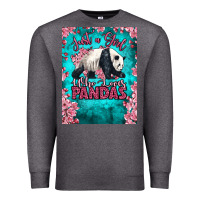 Charcoal Heather just a girl who loves pandas Premium Sweatshirt - LillyAllenDesigns