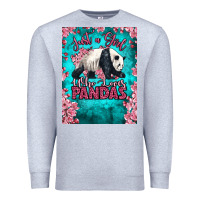 Heather Grey just a girl who loves pandas Premium Sweatshirt - LillyAllenDesigns