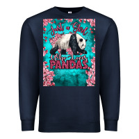 Navy just a girl who loves pandas Premium Sweatshirt - LillyAllenDesigns