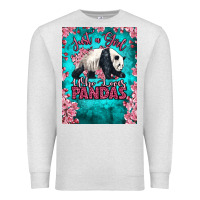 Oatmeal Heather just a girl who loves pandas Premium Sweatshirt - LillyAllenDesigns