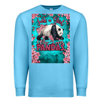 Ocean Blue just a girl who loves pandas Premium Sweatshirt - LillyAllenDesigns