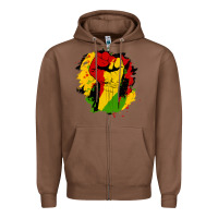 Chestnut juneteenth fist Zipper Hoodie - HRA Design Shop
