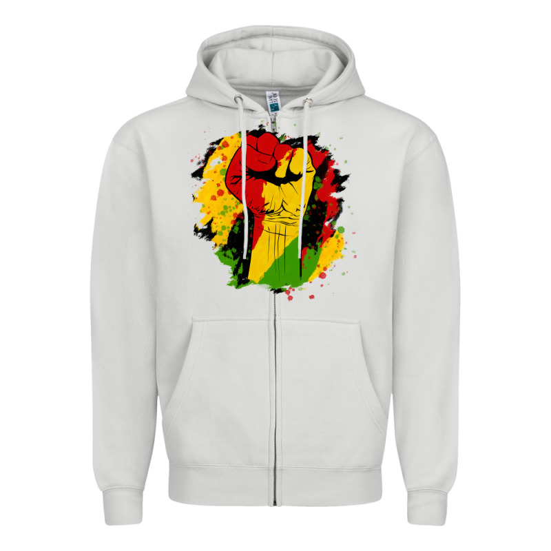 Juneteenth Fist Zipper Hoodie by HRA Design Shop | Teevron