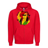 Red juneteenth fist Zipper Hoodie - HRA Design Shop