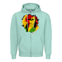 Seafoam juneteenth fist Zipper Hoodie - HRA Design Shop