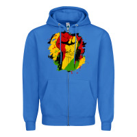 True Royal juneteenth fist Zipper Hoodie - HRA Design Shop