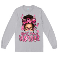 Moon Dust brest cancer warrior afro messy bun Long Sleeve Tee - texasbilliewilder