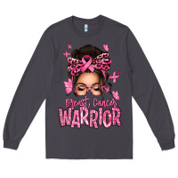 Smoke brest cancer warrior afro messy bun Long Sleeve Tee - texasbilliewilder