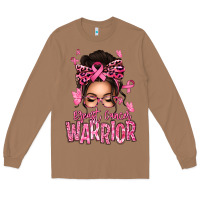 Toasted Coconut brest cancer warrior afro messy bun Long Sleeve Tee - texasbilliewilder