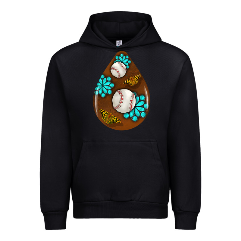 Baseball And Western Roses Teardrop  1 Urban Hoodie by BundleAndBundleShop | Teevron