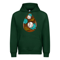 Forest Green baseball and western roses teardrop  1 Urban Hoodie - BundleAndBundleShop