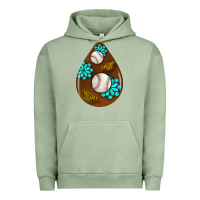 Pigment Oil Green baseball and western roses teardrop  1 Urban Hoodie - BundleAndBundleShop