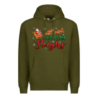 Army Green our team sleigh Premium Hoodie - MaliasSmallBusiness