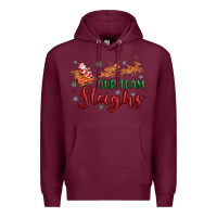 Burgundy our team sleigh Premium Hoodie - MaliasSmallBusiness