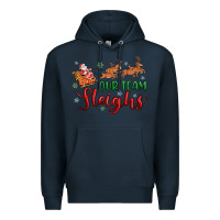 Navy our team sleigh Premium Hoodie - MaliasSmallBusiness