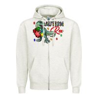 Oatmeal Heather autism rex Zipper Hoodie - CowhideDigitalArt