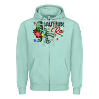 Seafoam autism rex Zipper Hoodie - CowhideDigitalArt