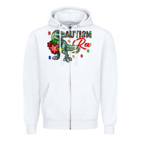 White autism rex Zipper Hoodie - CowhideDigitalArt