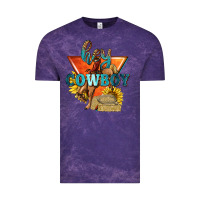 Cloud Purple hey cowboy with sunflowers Vintage Tee - texasbilliewilder