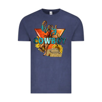 Vintage Denim hey cowboy with sunflowers Vintage Tee - texasbilliewilder
