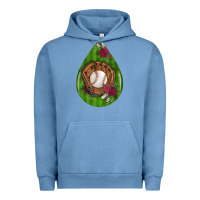 Pigment Pebble Blue baseball and western roses teardrop  4 Urban Hoodie - BundleAndBundleShop