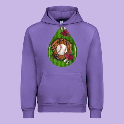 Baseball And Western Roses Teardrop  4 Urban Hoodie Designed By Bundleandbundleshop