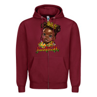 Burgundy juneteenth black girl Zipper Hoodie - HRA Design Shop