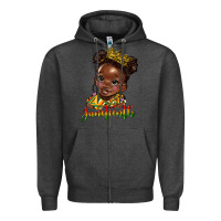 Charcoal Heather juneteenth black girl Zipper Hoodie - HRA Design Shop