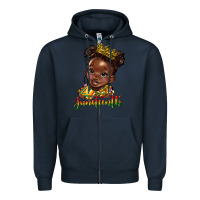 Navy juneteenth black girl Zipper Hoodie - HRA Design Shop