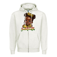 Oatmeal Heather juneteenth black girl Zipper Hoodie - HRA Design Shop