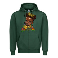 Sports Green juneteenth black girl Zipper Hoodie - HRA Design Shop