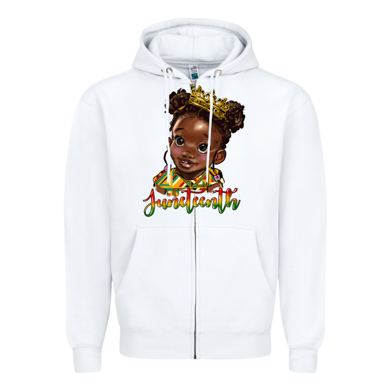 Juneteenth Black Girl Zipper Hoodie by HRA Design Shop | Teevron