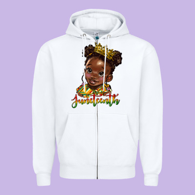 Juneteenth Black Girl Zipper Hoodie Designed By Hra Design Shop