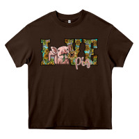 Chocolate Brown love pig Heavy Core Tee - SublimationCraftShop