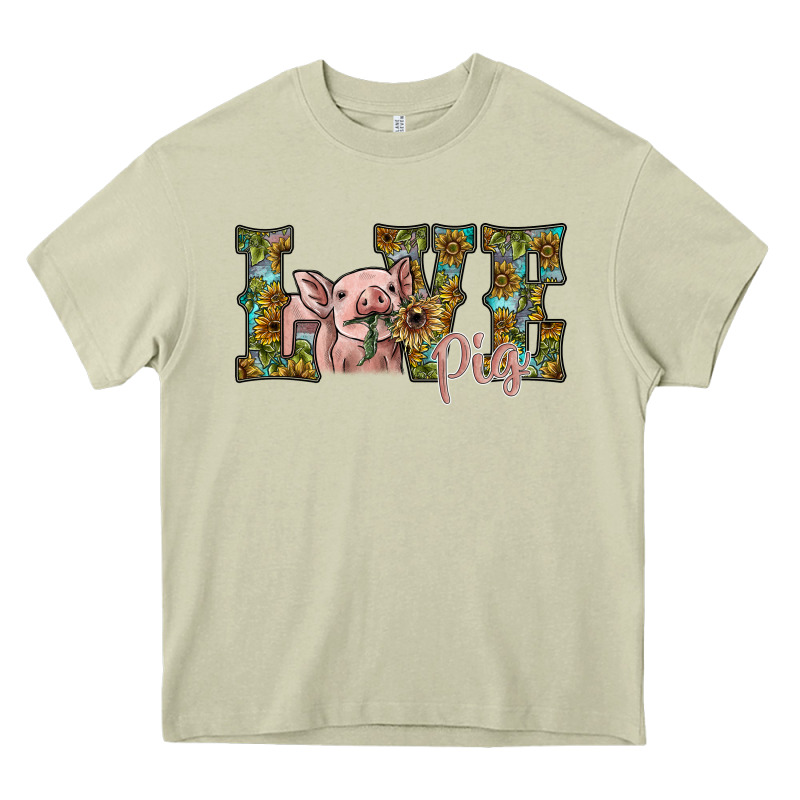 Love Pig Heavy Core Tee by SublimationCraftShop | Teevron