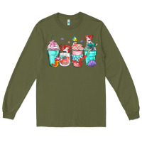 Army Green ariel coffee cups Long Sleeve Tee - Zillion Design Studio