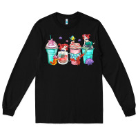 Black ariel coffee cups Long Sleeve Tee - Zillion Design Studio