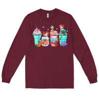 Burgundy ariel coffee cups Long Sleeve Tee - Zillion Design Studio
