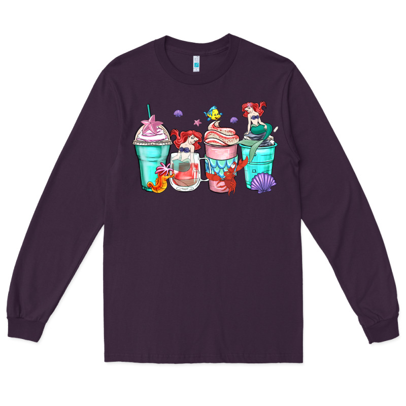 Ariel Coffee Cups Long Sleeve Tee by Zillion Design Studio | Teevron