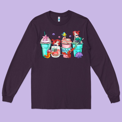 Ariel Coffee Cups Long Sleeve Tee Designed By Zillion Design Studio