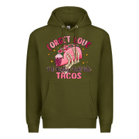 Army Green forget love id rather fall into tacos Premium Hoodie - MaliasSmallBusiness