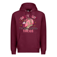 Burgundy forget love id rather fall into tacos Premium Hoodie - MaliasSmallBusiness