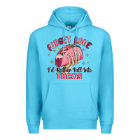 Ocean Blue forget love id rather fall into tacos Premium Hoodie - MaliasSmallBusiness