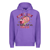 Purple forget love id rather fall into tacos Premium Hoodie - MaliasSmallBusiness