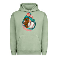 Pigment Oil Green baseball and western roses teardrop  3 Urban Hoodie - BundleAndBundleShop