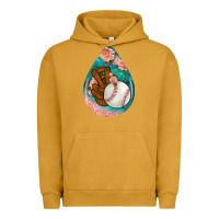 Pigment Peanut Butter baseball and western roses teardrop  3 Urban Hoodie - BundleAndBundleShop