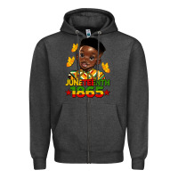 Charcoal Heather juneteenth 1865 black boy Zipper Hoodie - HRA Design Shop