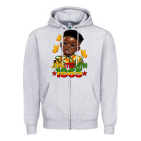 Heather Grey juneteenth 1865 black boy Zipper Hoodie - HRA Design Shop