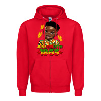 Red juneteenth 1865 black boy Zipper Hoodie - HRA Design Shop
