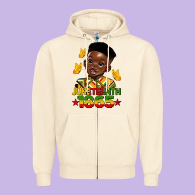 Juneteenth 1865 Black Boy Zipper Hoodie Designed By Hra Design Shop